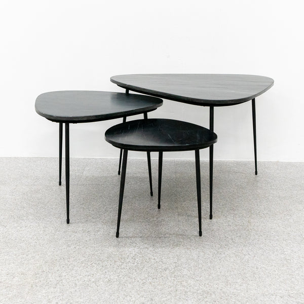 POMAX / AXIO set 3 coffee table marble-black